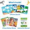 Tangram Twist Amazing Animals kids puzzle set with foam stickers and instruction manual