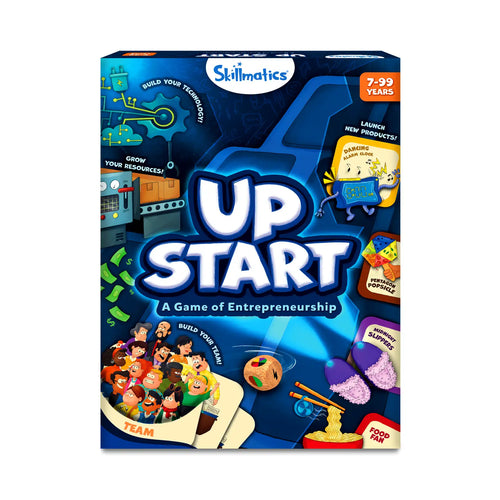 Board game Up Start A Game of Entrepreneurship for ages 7 and up displayed in product image