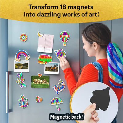 Colorful decorative magnets for refrigerator from Foil Fun Pretty Patterns Art Kit