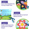 Three-level children’s scissor skills activity set from Snip Snip Art & Craft Kit for ages 3-7