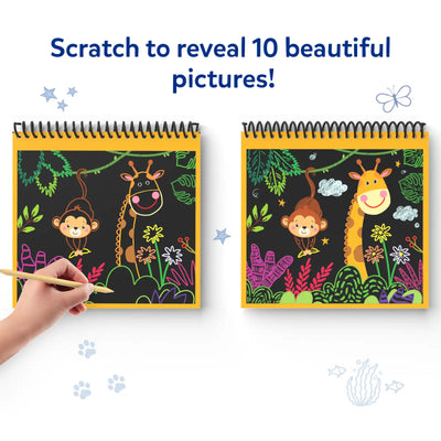 Travel Friendly Magical Scratch Art Book: Amazing Animals (ages 3-8)