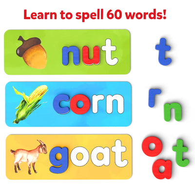Educational spelling game with magnetic letters for ages 4-7 in Ready To Spell Learning Activities