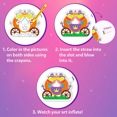 Inflatable Art: Unicorns & Princesses | 3D DIY Craft Kit (ages 4-7)