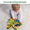 Baby playing with Peek-A-Boo Jungle Theme soft fabric interactive book for 6 months+