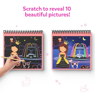 Travel Friendly Magical Scratch Art Book: Unicorns & Princesses (ages 3-8)