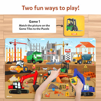 Piece & Play: Construction Site | Floor Puzzle & Game (ages 3-7)