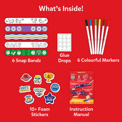Craft kit for creating custom Snap Bandz snap bracelets for kids ages 4-10