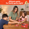 Family playing Pups in a Soup fast-paced card game for ages 8 and up