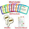 Dibs Exciting Trivia Card Game with 500 cards 8 paddles and instruction manual