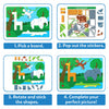 Four-step visual guide for animal-shaped Tangram Twist puzzle for kids aged 4-7