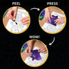 Children’s foil art kit showing a three-step creative process for ages 7 and up