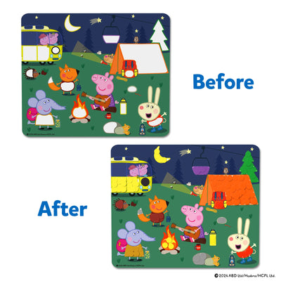 Peppa Pig themed spot the difference game from Dot it No Mess Sticker Art for ages 3-7
