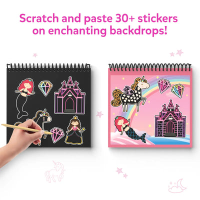 Travel Friendly Magical Scratch Art Book: Unicorns & Princesses (ages 3-8)