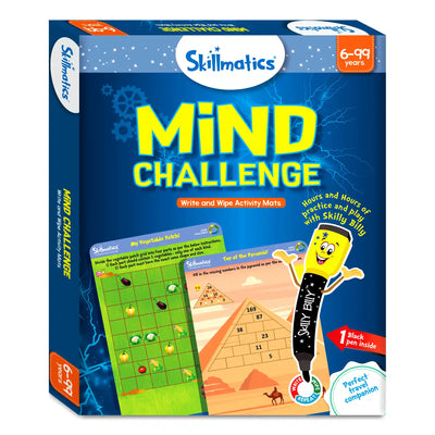 Mind Challenge reusable activity mats with write-and-wipe surface for ages 6 to 99