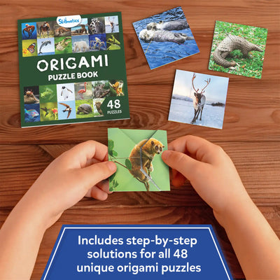 Origami puzzle book with animal designs and solutions from Craftopedia Coolest Creatures