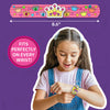 Child’s slap bracelet with princess crown design, hearts, and small crowns from Snap Bandz