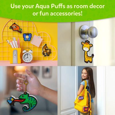 Creative DIY craft animals used as room decor accessories from Aqua Puffs Animal Friends 3D Art Kit