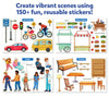 Reusable Sticker Stories kit with over 150 vibrant scene pieces for creative storytelling