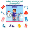 Paper doll set with winter background and clothing accessories from Peelies Dress Up activity book