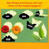 Green board with natural objects and black cutouts demonstrating shadow casting for Sun Paper Art Kit