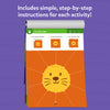 Open activity book with paper lion craft instructions from Snip Snip Art & Craft Kit for ages 3-7