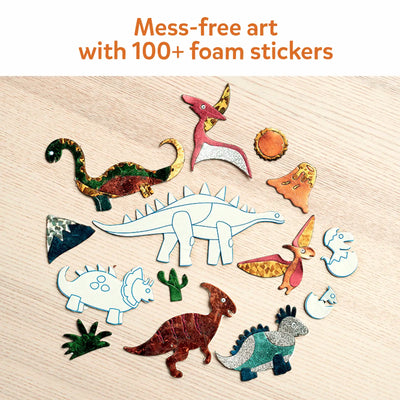 Colorful dinosaur-themed foam stickers from Foil Fun World Of Dinosaurs art kit