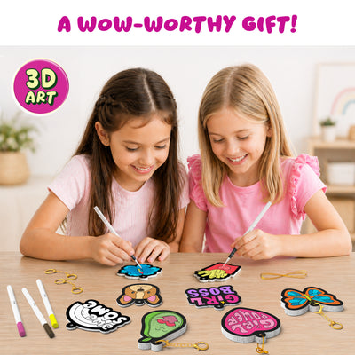 Aqua Puffs: Girl Power | 3D Art Kit | Gifts for Girls Ages 4-10