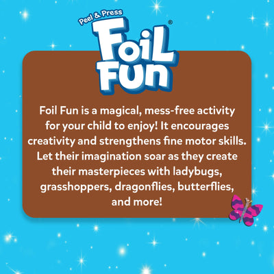 Children engaging in creative fine motor skills activity with Foil Fun Bugs & Butterflies Kit