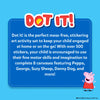 Blue rectangular Dot It activity set with white dotted border and Dot It! title for Peppa Pig