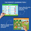 Children’s educational activity books for tracing and sticker play in Busy Book for Preschoolers
