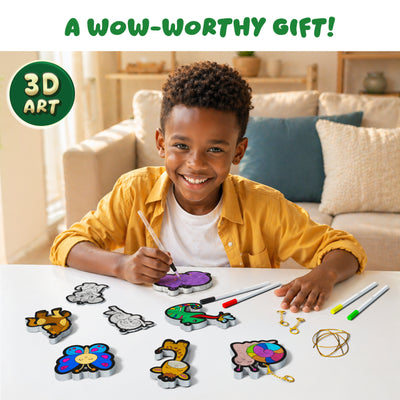 Aqua Puffs: Animal Friends | 3D Art Kit | Gifts for Ages 4-10