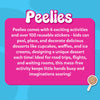 Reusable dessert decorating stickers from Peelies Dessert Chef activity book for kids ages 3-7