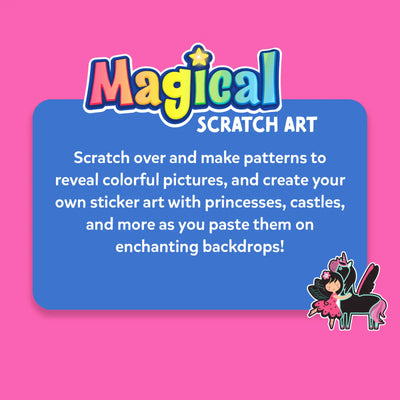 Travel Friendly Magical Scratch Art Book: Unicorns & Princesses (ages 3-8)
