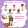 Children’s toy ice cream set with colorful scoops and cones for pretend play
