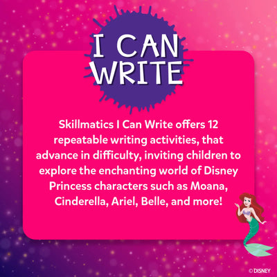 Skillmatics I Can Write Disney Princesses reusable activity mats for ages 3-6