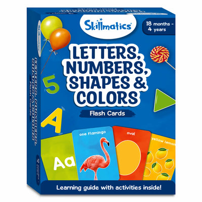 Boxed Skillmatics flashcards set for toddlers learning letters, numbers, shapes, and colors