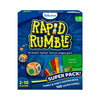 Blue Rapid Rumble Superpack box with dice, cards, and hourglass for family fun