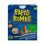 Blue Rapid Rumble Superpack box with dice, cards, and hourglass for family fun