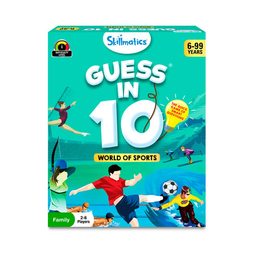 Board game Guess in 10 World of Sports for ages 6+ with sports illustrations