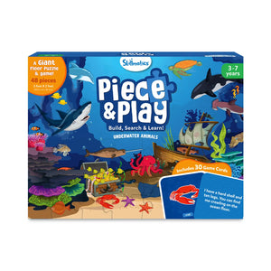 Children’s underwater animals puzzle and game set with 48 pieces and 30 cards for ages 3-7