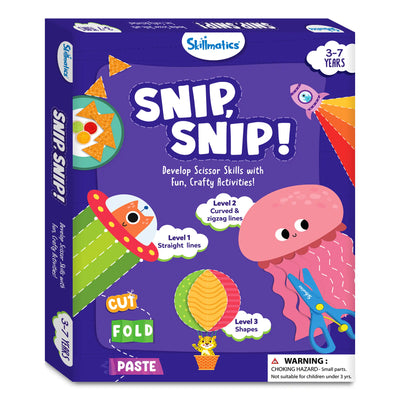 Purple Skillmatics Snip Snip kids activity box for developing scissor skills ages 3-7