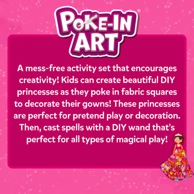 Princess-themed activity set for making decorative fabric gowns and DIY wands for kids