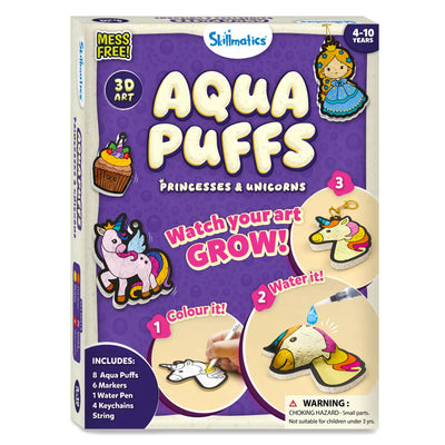 Aqua Puffs: Princesses & Unicorns | 3D Art Kit | Gifts for Girls Ages 4-10