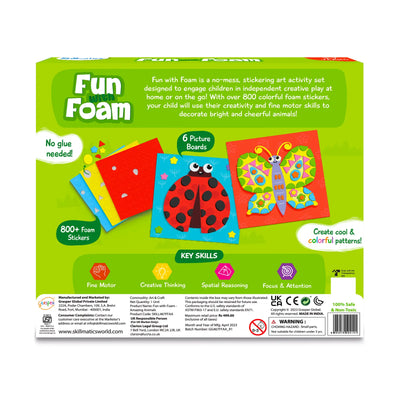 Children’s foam sticker art set for colorful animal designs without glue