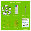 Craft supplies for creating Aqua Puffs Animal Friends keychains 3D art kit
