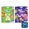Two children’s craft kits for developing scissor skills in the Animal Snip & Craft Bundle for ages 3-7