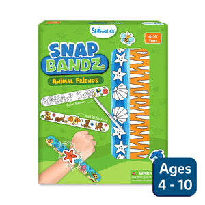 Skillmatics Snap Bandz Animal Friends craft kit with customizable colorful snap bracelets