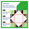 Instructions for folding a paper puzzle with color-coded lines from Craftopedia Coolest Creatures origami book