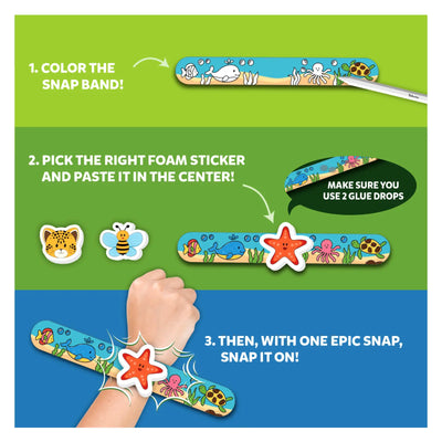 Instructions for creating and wearing a customizable Snap Bandz Animal Friends bracelet
