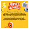 Wooden animal toys on wheels including Elephant Giraffe and Lion for toddlers